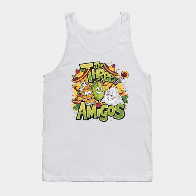 Funny The Three Amigos Tequila Lime Salt Design Tank Top by TF Brands